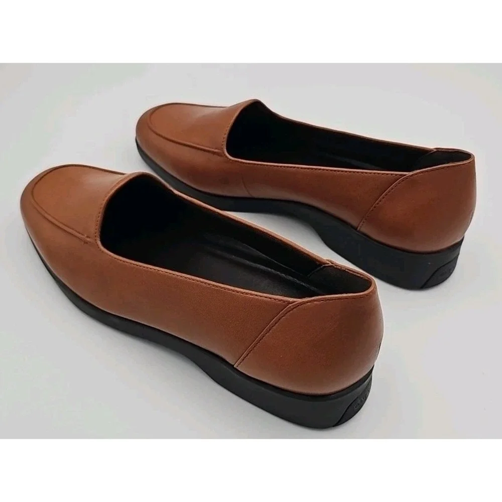 EASY SPIRIT Closer Comfort Loafer Shoes Brown Leather Women's Size7B NWOB